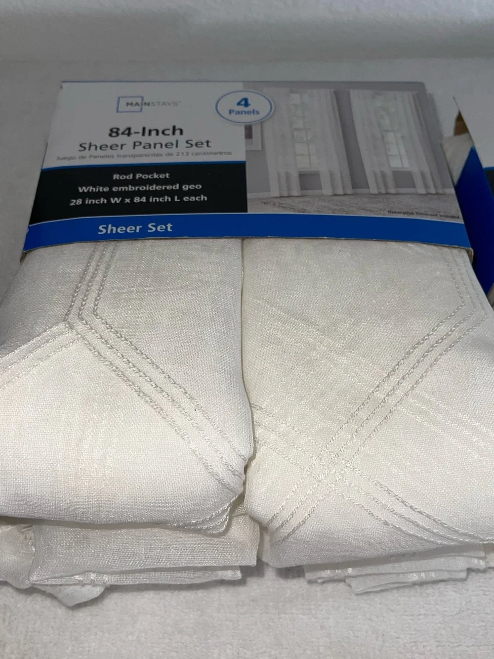 Mainstays White/Ivory Sheer Panel Set(s) - purchase includes all 3 sets!  NWT!